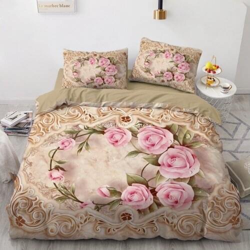 Luxury Bedding Sets 3D Plant Flower Rose Duvet Quilt Cover Set Red Comforter Bed Linens Pillowcase Valentines Day Home Texitle