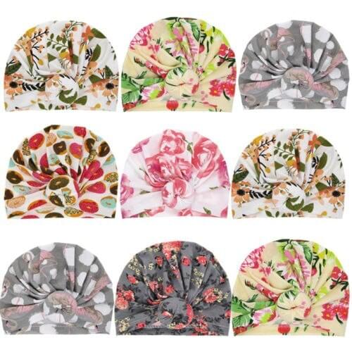 Pudcoco 2020 Newborn Toddler Kids Baby Boy Girl Turban Cotton Beanie Hat Winter Cap Flower Donut Hats Soft Caps Gifts