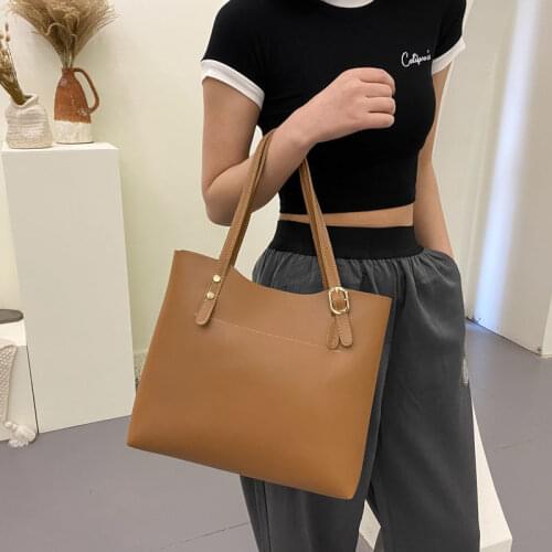Crossbody Bag Women Tote Bag Shoulder Bags Women Retro Fashion Handbag All-match PU Leather Solid Color Designer Bag 2021 New