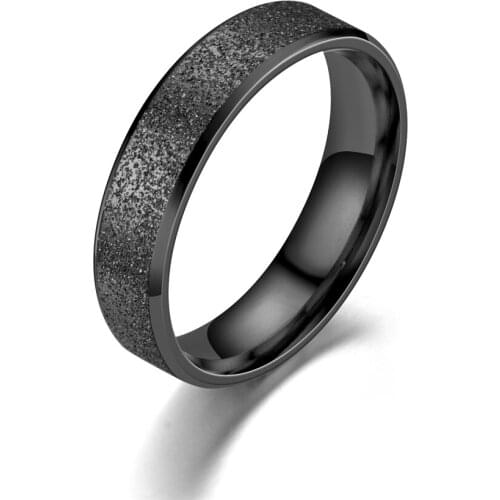 Highlight Man Temperament Light Luxury Black Stainless Steel Ring Blue Groove Wedding Band Gifts For Lover
