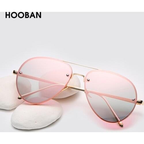 HOOBAN Classic Pilot Women Men Sunglasses Luxury Brand Design Sun Glasses For Female Vintage Colorful Driving Eyewear UV400