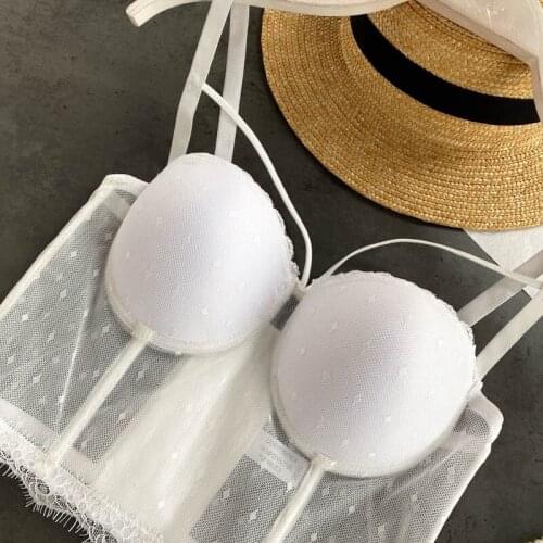 Women Sexy Lace Transparent Bralette Crop Tops Camisole Bra White Black See Through Tank Tops Summer Nightclub Short Cami Tops