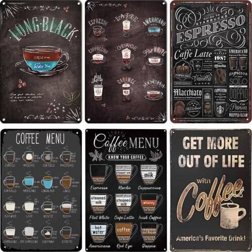Vintage Metal Poster Stickers Tin Signs for House Living Room Cafe Wall Door Retro Decorative Coffee Menu Posters Tintin Plates