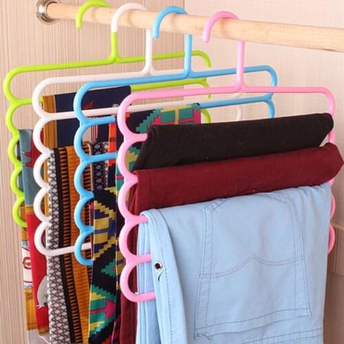 1PC Pants Hangers Holders Multifunction Trousers Hanger Tie Scarfs Belt Towel Non-slip Magic Hanger Storage Rack Clothes Hanger