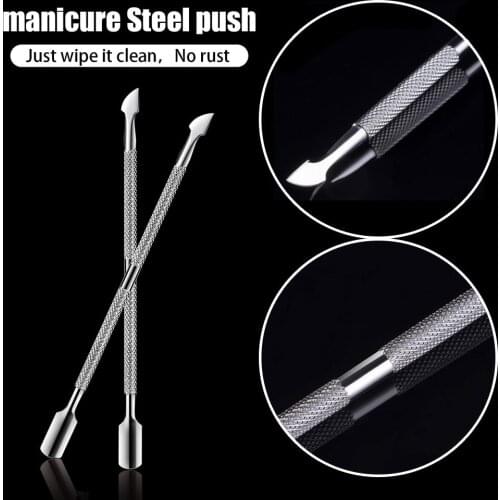 1pcs Stainless Steel Cuticle Remover Double Sided Finger Dead Skin Push Nail Cuticle Pusher Manicure Nail Care Tool