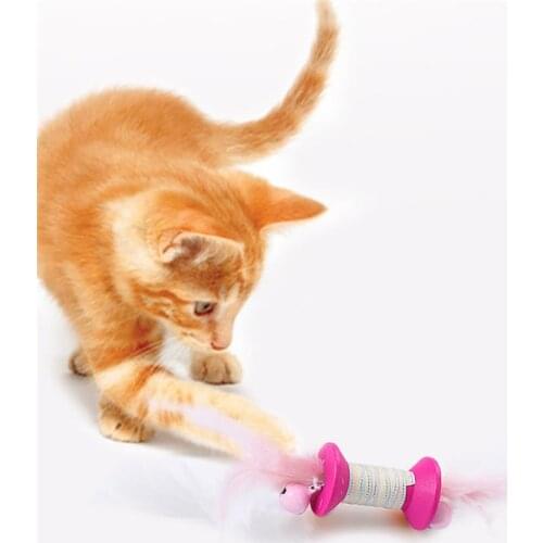 1PCS Christmas Cat Play Toy Roller Bell Fake Feather Cat Training Toy Pet Play Toy Cat Funny Toy Interactive Toys Accessories