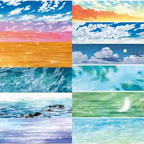12 Pcs/lot Sky Cloud Sea Nature Washi Tape Set special ink