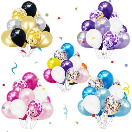 13pcs/lot 18inch red black foil star balloons 12inch gold silver confetti balloon for wedding happy birthday party decorations