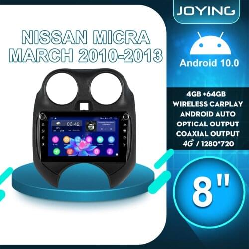JOYING 2 Din Car Radio Stereo Android 10 GPS Multimedia Player Navigation 4G Carplay DVR For Nissan March MICRA K13 2010 2013