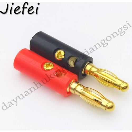 20pcs New Audio Speaker Screw Banana Gold Plated Plug Connectors 4mm Black Red Facotry Online Banana Plug