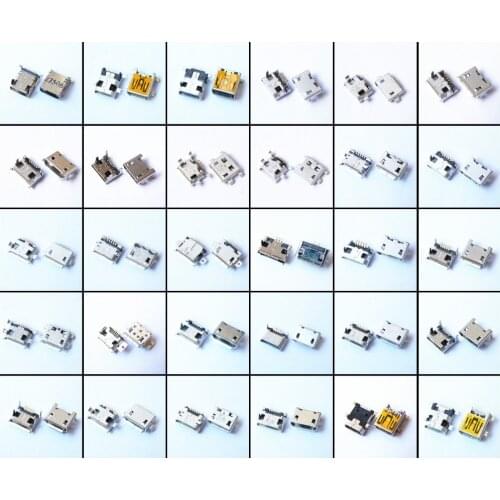 30 Models Micro USB Connector 5Pin usb Jack Socket Female Port For MP3/4/5 Huawei Lenovo ZTE And Other Mobile Phone Tablet pc
