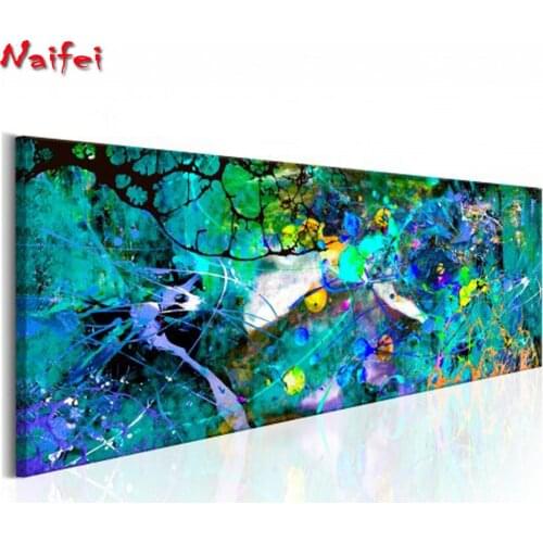 5d Diamond Painting SAPPHIRE JUNGLE Abstract Landscape Diy Full Diamond Embroidery Mosaic Picture of Rhinestone Home Decor
