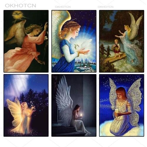 5D Diy Diamond Painting Accessories Full Drill Square Angel Girl and Fairy Picture Diamond Mosaic Embroidery Home Decoration Art
