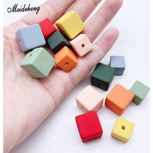Acrylic Rubber Square Jewelry Making Beads Through Hole Hair Ring DIY Earring Making Headdress Ornament Accessory