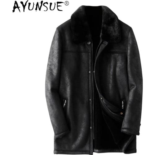 AYUNSUE Genuine Leather Jacket Men Clothes Real Mink for Coat Winter Clothes Mens 2020 Mens Clothing Chaquetas Hombre LXR794