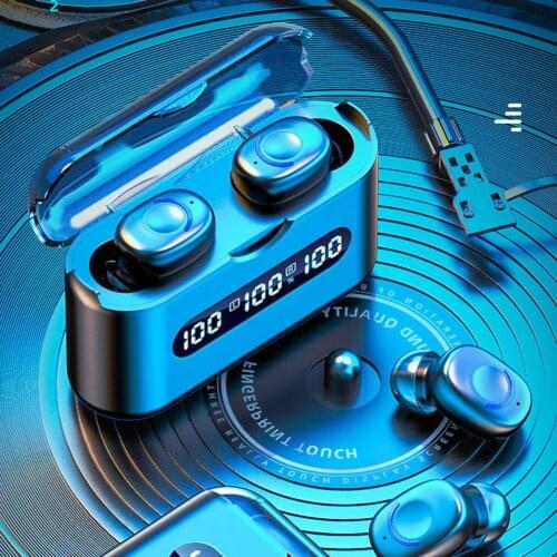 Bluelans Q8 Wireless Earbuds Portable Long Standby Time LED Display Mini Bluetooth 5.2 Stereo Earphones for Sports