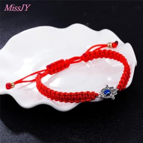 1PC Bring Red Adjustable Length Lucky Peaceful Bracelets New Handmade Braided Rope Bracelets Thread Blue Eye Charm Bracelets