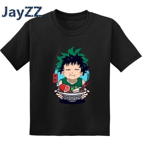 Kids Anime My Hero Academia Cartoon Print Funny T Shirt Children Casual Clothes Baby Girls & Boys Summer Black T-Shirt,GKT2449