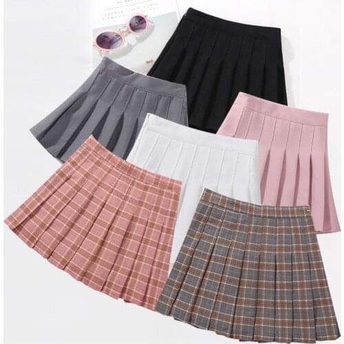 Preppy Students Pleated Skirt Bottoms Plaids Checkered Baby Girls Teen Kids Clothes Skirts Tennis Korean Japanese 3 To 16 Yrs