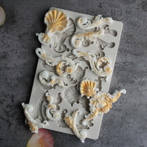 European Retro Totem Relief Silicone Mold Fondant Cake Decorating Mould Sugarcraft Chocolate Baking Tool For Cakes Gumpaste Form