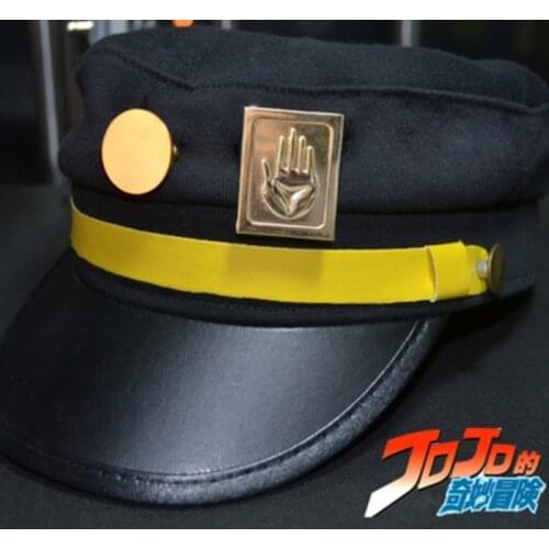 JoJos Bizarre Adventure Kujo Jotaro Yellow Band Cosplay Hat Black Topee Original Version