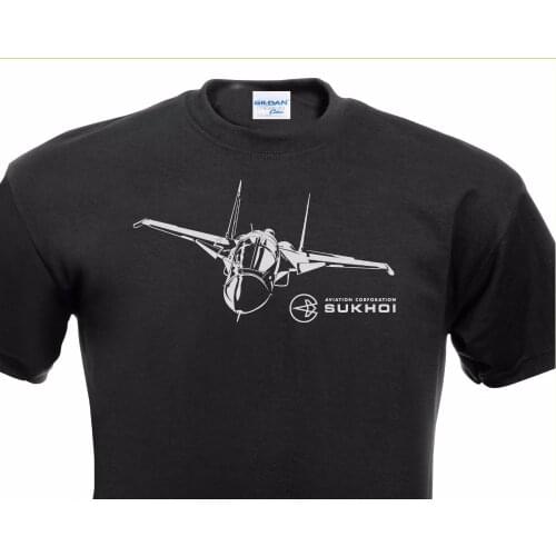 Cotton T Shirt Men Summer Family T-Shirt Sukhoi Su-34 Syrien Russian Airplane Bomber make Tee Shirts