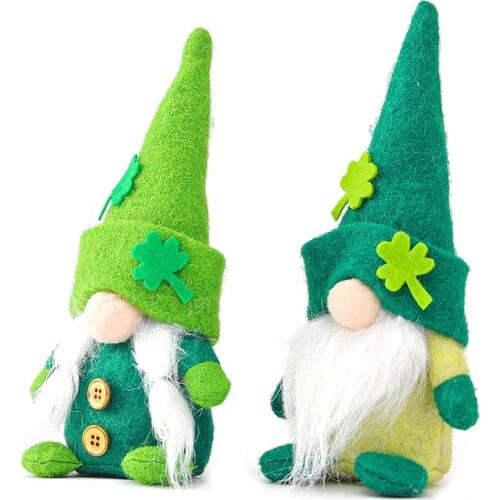 Irish Green Clover Faceless Dolls Male & Female Party Decoration Rudolph Action Figure Holiday Decoration Ornaments