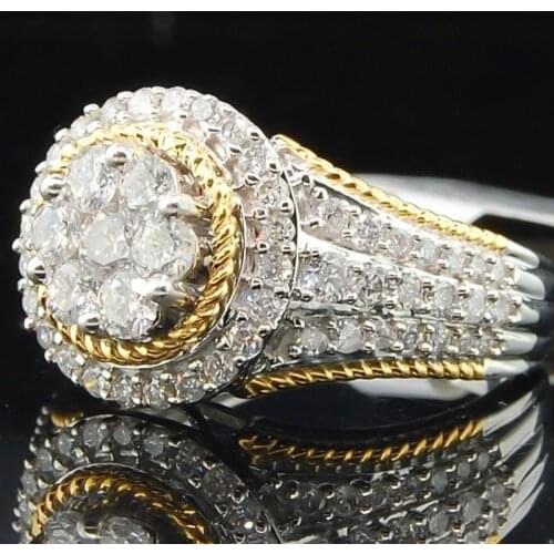 Hot Sale Fashion Temperament Full Crystal Zircon Light Luxury Style Geometric Ring for Women Jewelry Whole Sale