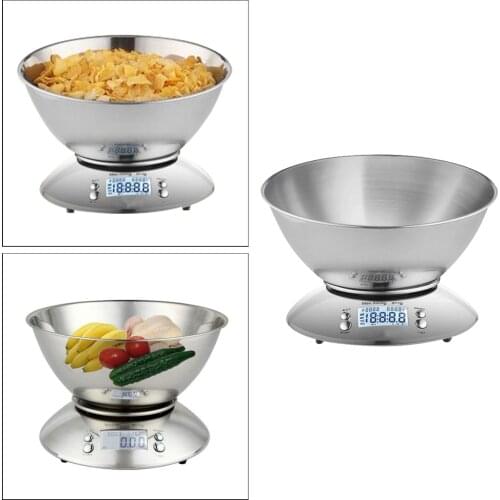 Stainless Steel Kitchen Scale Removable Bowl Food Electronic Weight