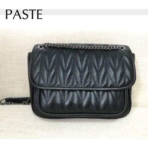 Fashion Famous Brand Chain Design Women Shoulder Bag 100% Real Leather Ladies Crossbody Bag High Quality Daily Commuter Purse