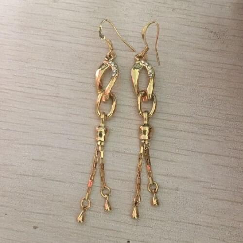 Fashion Jewelry dubai gold color wedding bridal drop Earrings Women Ears Jewelry