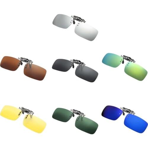 Men Women Clip-on Night Vision Glasses Clip UV400 Lens Flip-up Myopia Night Vision Sunglasses Polarized for Car Driving