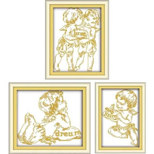The Little Angel Joy Sunday Stamped Cross Stitch Kit Patterns 14CT 11CT Counted Print Craft Decor Handmade Embroidery Needlework