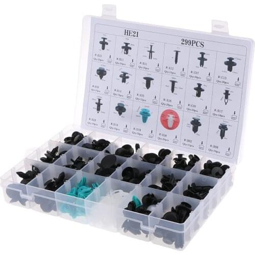 Nylon Fasteners Kit 18 Most Popular Sizes Auto Push Pin Rivets Kit for Toyota GM Ford 299pcs