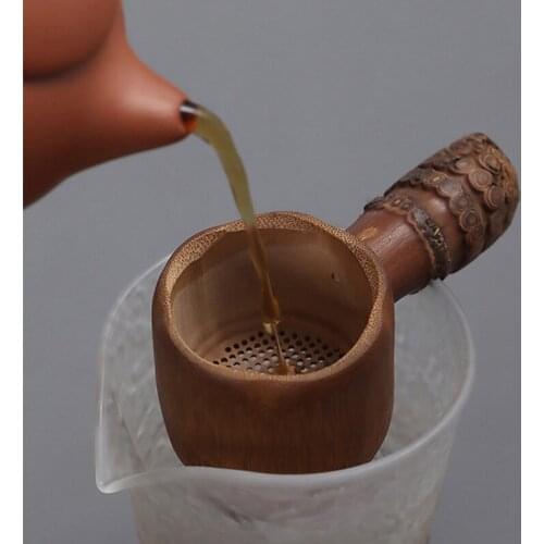 Natural Bamboo Tea Strainer Infuser Filter Infusor Tea Tools Sieve For Tea Brewing Tea Drinkware Accessories Colander Gadgets