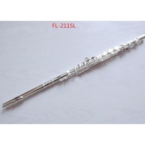 New High quality silver flute FL211SL Model musical instrument Flute 16 on C Tuning and E-Key professional free music Flute