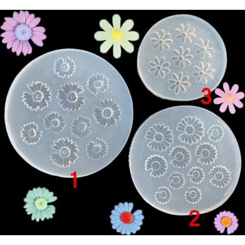 2020 New Transparent Silicone Mold Resin Decorative Daisy Silicone Mold DIY Crystal Epoxy Flower Hair Accessories Silicone Mold