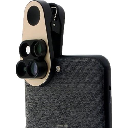4 in 1 Camera Lens For OnePlus 5 Macro Wide Angle Lens Fisheye Telescope Lens For iPhone 8 Plus 7 7Plus Honor 9 Xiaomi Mi6 MI5X