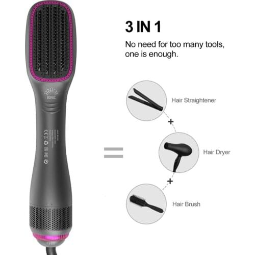 One Step Hair Dryer Brush and Styler Blow Dryer Brush 2 in 1 Ionic Hot Air Brush Multifunctional Straightening Blowing Hair Comb