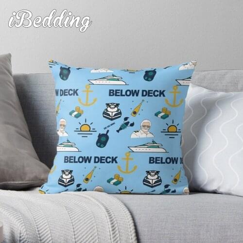 Below Deck Illustration Pattern Throw Pillow Cushion Cover Polyester Throw Pillows Case On Sofa Home Living Room Car Seat Decor