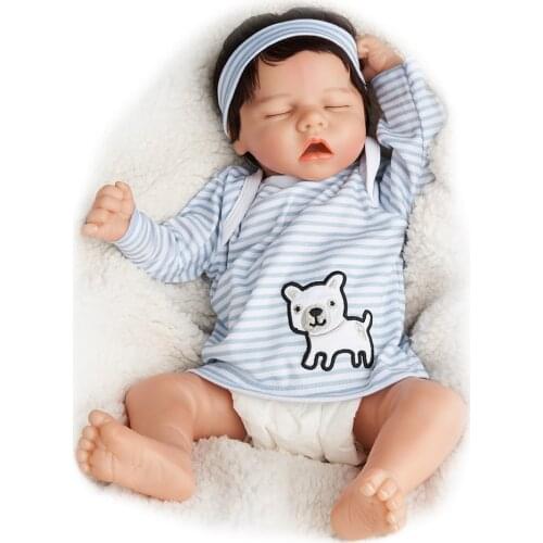 Reborn Baby 17 Inches Twin Boy Girl Lifelike Newborn Realistic Doll Bebe Sleeping Vinyl Body Gift Toys For Children RBG