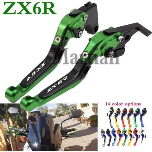 For Kawasaki ZX6R/636 ZX-6R 2007-2016 2008 2009 2010 2013 2014 2015 Black&Titanium CNC Adjustable Motorcycle Brake Clutch Lever