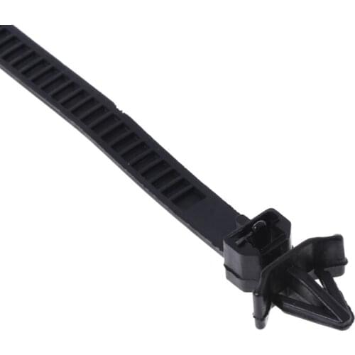 50LC 30 Pcs 175mm Nylon Black Car Cable Strap Push Mount Wire Tie Retainer Clip Clamp