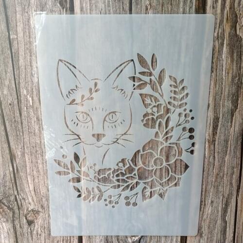A4 Size DIY Craft Chain Cat Stencil for Painting on Wood,Fabric,Walls Art Scrapbooking Stamping Album Embossing Paper Cards