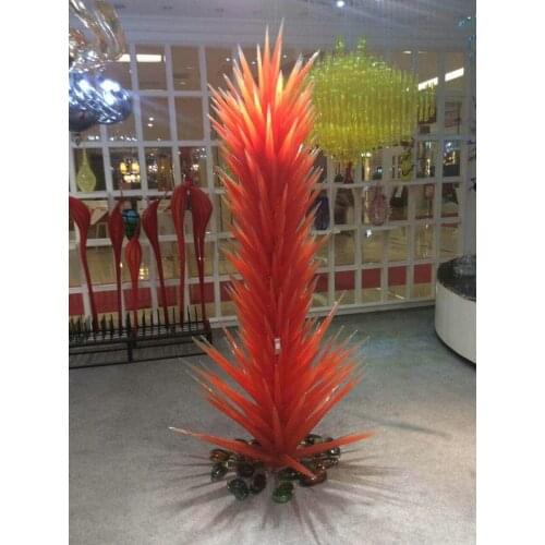 Luxury Hotel Lobby Decorative LED Hand Blown Glass Floor Lamps for Garden Park Conifer