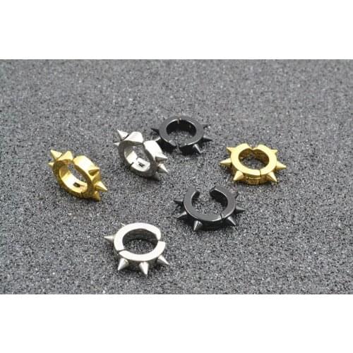 50pcs Stainless Steel Non Piercing Ear Earring Cool Spike Clip On Earrings Ear Clip Models For Women/Men Non Piercing Jewelry