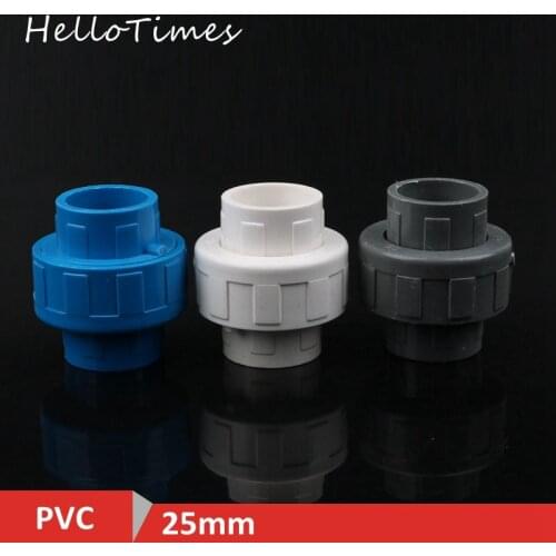 1pc 25mm PVC Union 3/4" Water Pipe Connector Plumbing Accessories Detachable Repair Joint For Garden Irrigation Joints