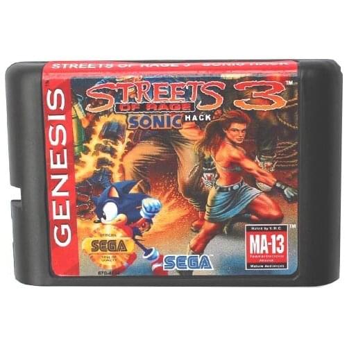 Streets Of Rage 3 Sonic Version NTSC-USA 16 bit MD Game Card For Sega Mega Drive For Genesis
