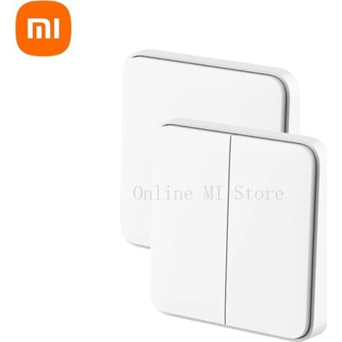 Original Xiaomi Smart Wall Switch Single Double Key Works with BLE Mesh Gateway Intelligent Linkage Remote Control for Mijia App