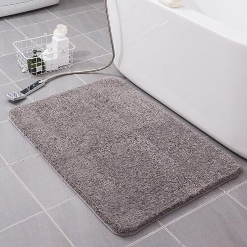 High Quality Bath Mats Bathroom Bedroom Non-slip Mats Solid Soft Foam Rug Shower Thick Carpet for Bathroom Kitchen Bedroom Grey